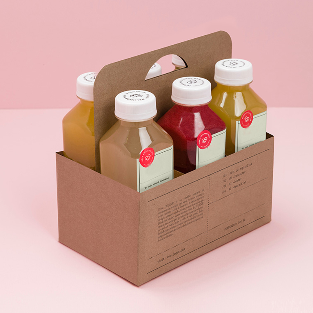 Cardboard Juice Bottle Carriers Packaging